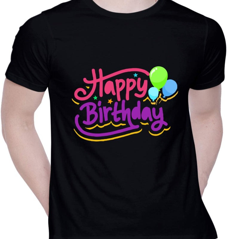 CreativiT Graphic Printed T-Shirt for Unisex Happy Birthday Color Tshirt