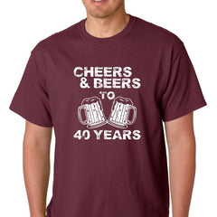 Fashions Cheers & Beers to 40 Years - 40th Birthday Present Gift for Fun Forty Year Old - Men's T-Shirt